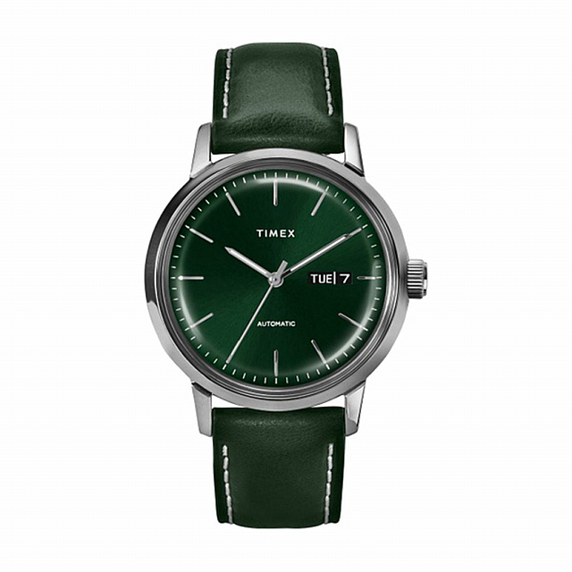 Marlin® Automatic Day-Date 40mm Leather Strap - Gree...